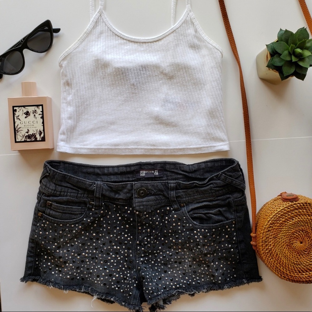 FOREVER 21 Black bedazzled Shorts